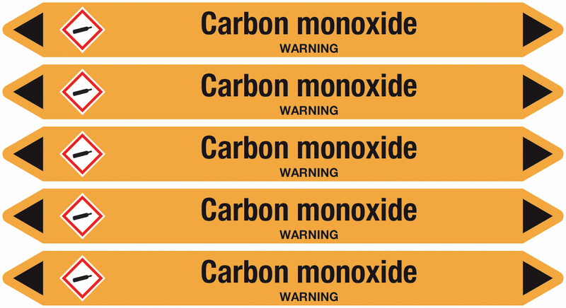 Carbon Monoxide- European Linerless Pipemarkers