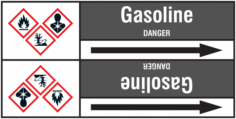 Gasoline - European Linerless Pipemarkers