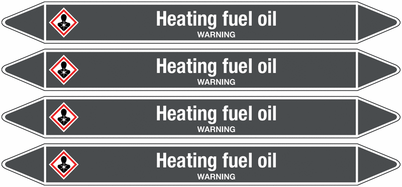 Heating Fuel Oil - European Linerless Pipemarkers
