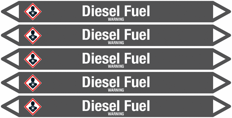 Diesel Fuel - European Linerless Pipemarkers