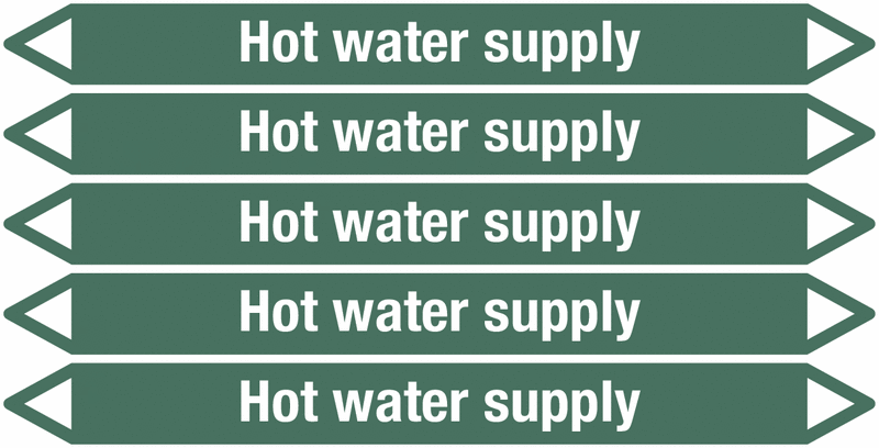 Hot Water Supply - European Linerless Pipemarkers