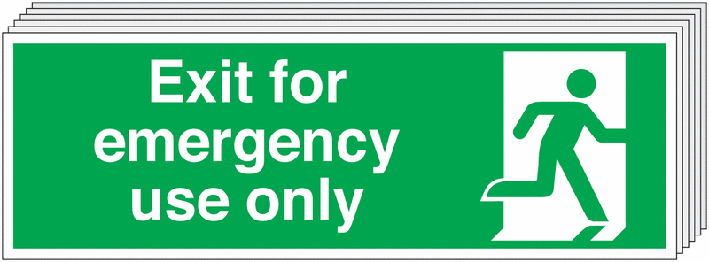 6-Pack Exit For Emergency Use Only Signs