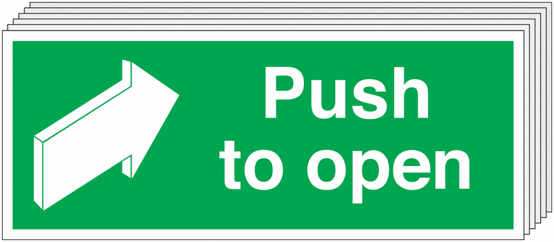 6-Pack Push To Open & Directional Arrow Signs