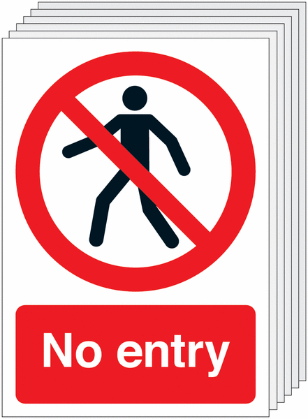 6-Pack No Entry Signs
