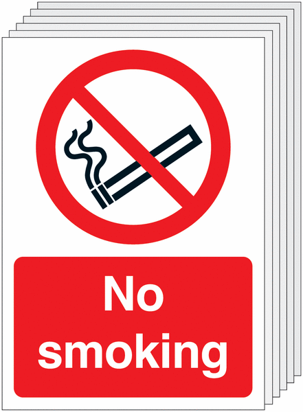 6-Pack No Smoking Signs