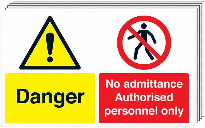 6-Pack Danger/No Admittance Multi-Message Signs