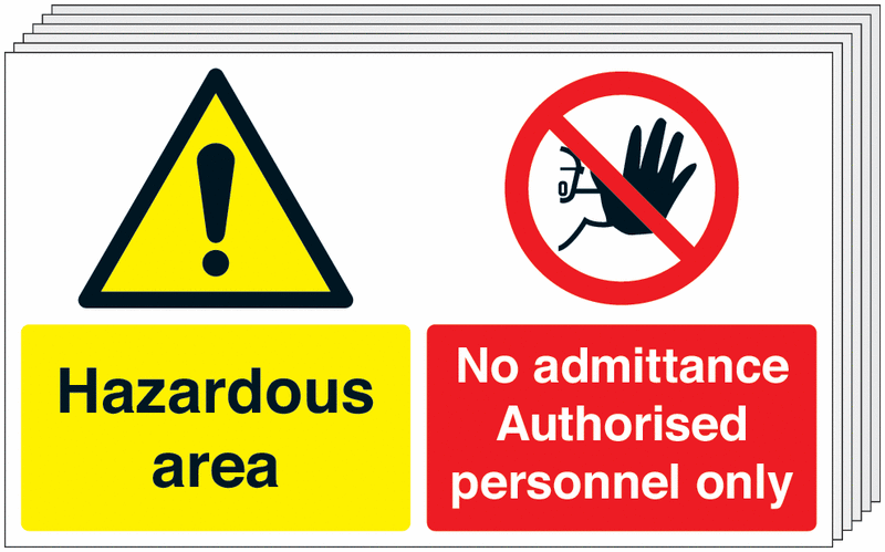 6-Pack Hazardous Area/No Admittance Multi-Message Signs