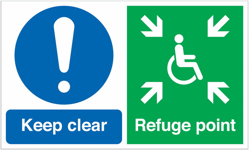 6-Pack Keep Clear/Refuge Point Multi-Message Signs