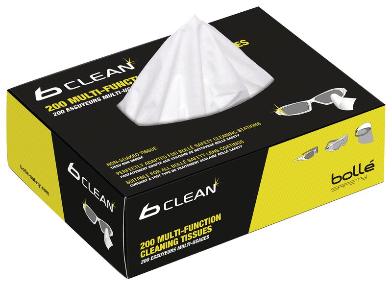 Bollé® Lens Cleaning Wipes Pack of 200 in Dispenser Box