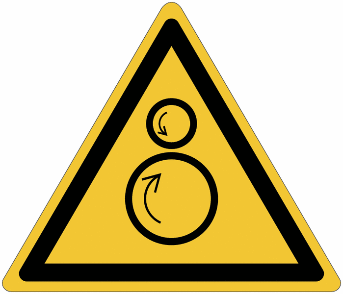 ToughWash - Warning Counter Rotating Rollers Sign (Symbol)