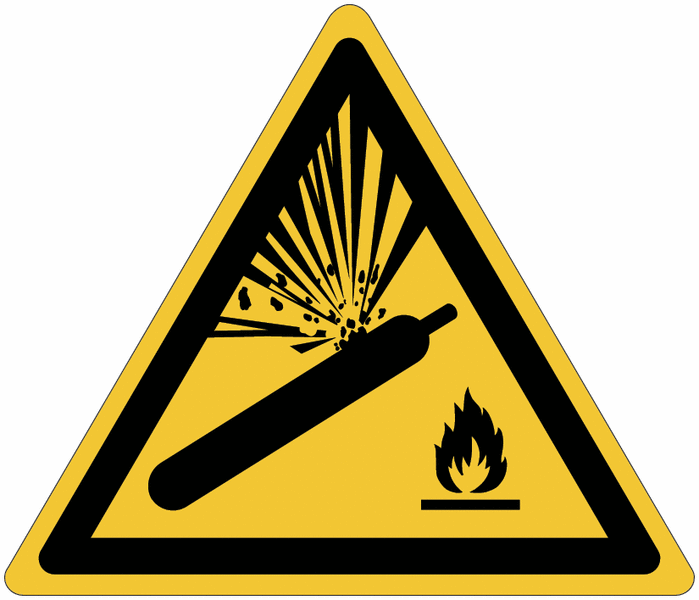 ToughWash - Warning Pressurized Cylinder Sign (Symbol)