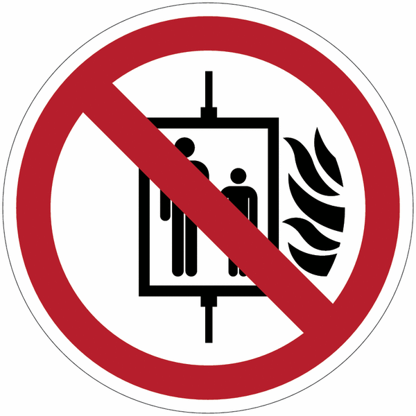 ToughWash - Do Not Use Lift In Event Of Fire Sign (Symbol)