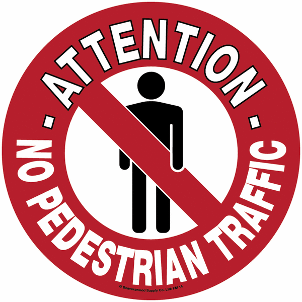 Floor Graphic Markers - Attention No Pedestrian Traffic