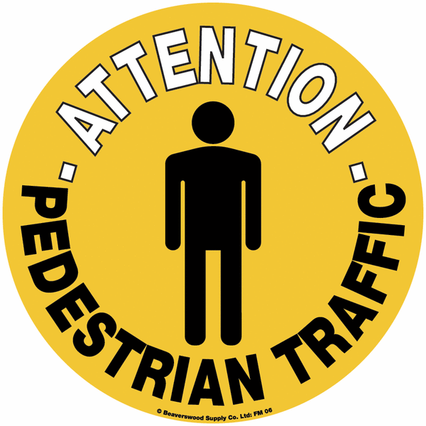 Floor Graphic Markers - Attention Pedestrian Traffic