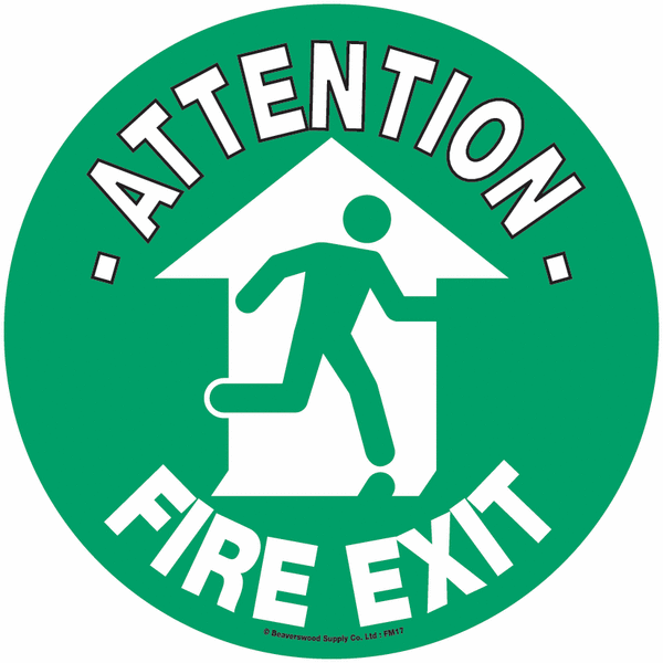 Floor Graphic Markers - Attention Fire Exit