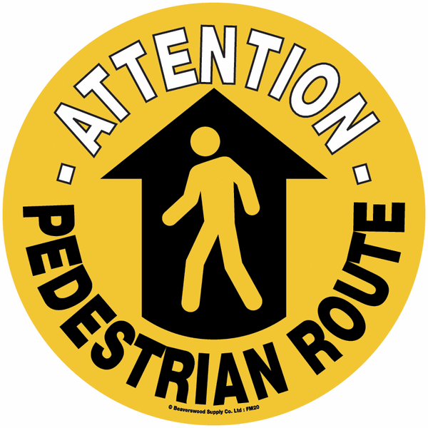 Floor Graphic Markers - Attention Pedestrian Route