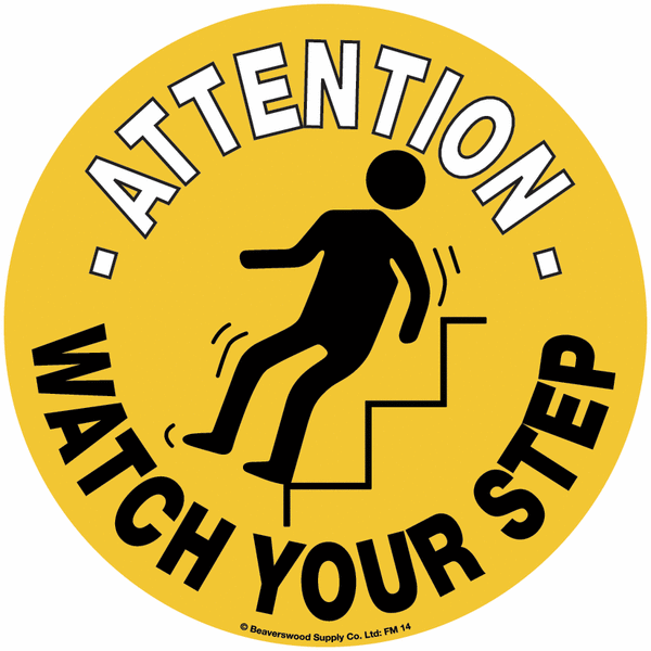 Floor Graphic Markers - Attention Watch Your Step
