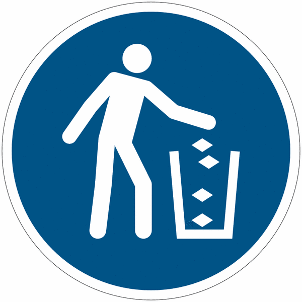 ToughWash - Use Litter Bin Sign (Symbol)