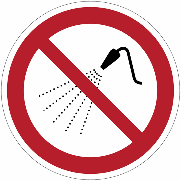 ToughWash - Do Not Spray With Water Sign (Symbol)
