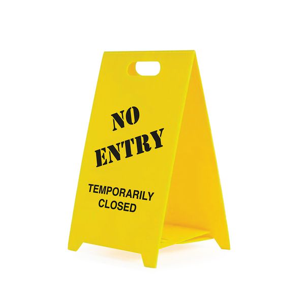 No Entry Temporarily Closed Warning Board 510mm x 310mm