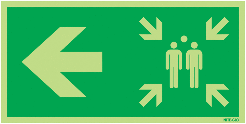Nite-Glo Assembly Point/Arrow Left Signs