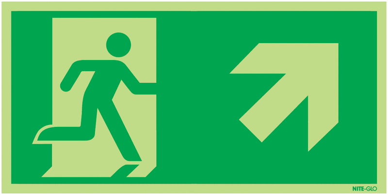 Nite-Glo Running Man/Arrow Right & Up Diagonal Signs