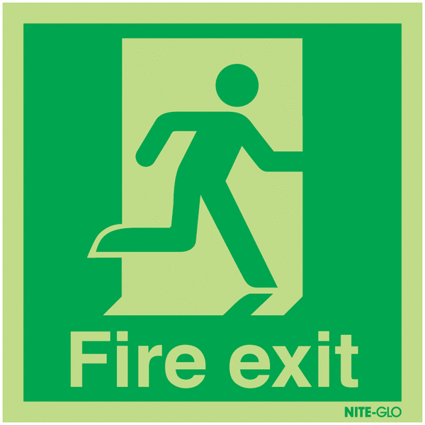 Nite-Glo Fire Exit Running Man Signs (Symbol)