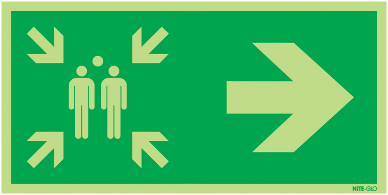 Nite-Glo Assembly Point/Arrow Right Signs