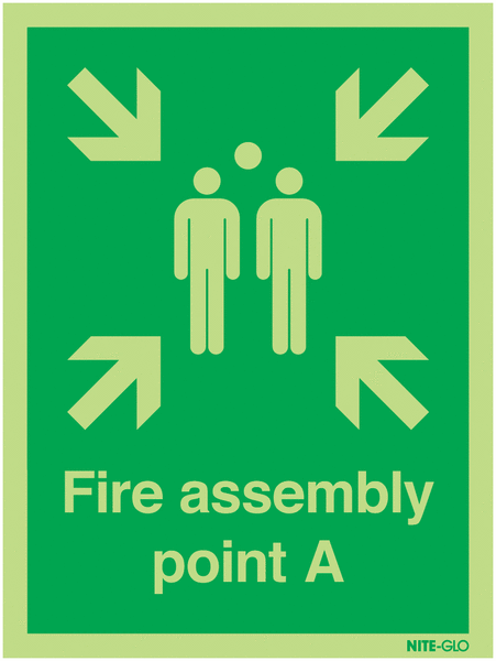 Nite-Glo Photoluminescent Fire Assembly Point A Signs