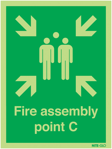 Nite-Glo Photoluminescent Fire Assembly Point C Signs