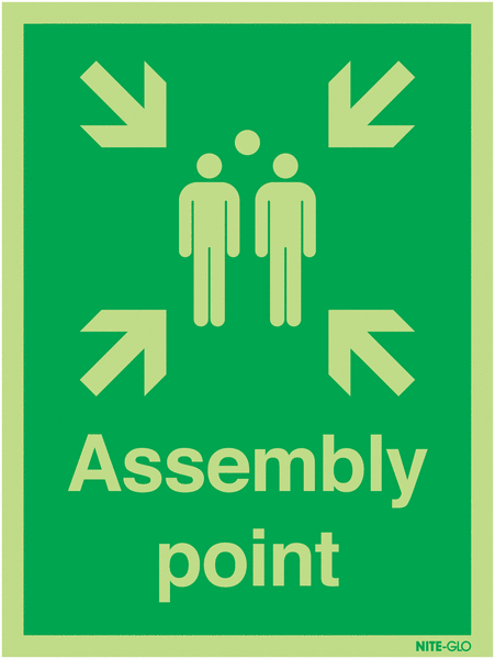 Nite-Glo Photoluminescent Assembly Point Signs