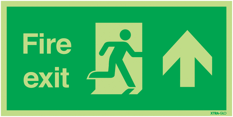 Xtra-Glo Fire Exit Running Man/Arrow Up Signs