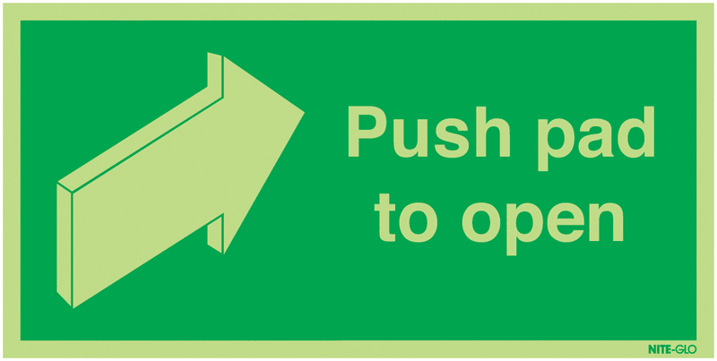 Nite-Glo Push Pad To Open and Back Arrow Signs