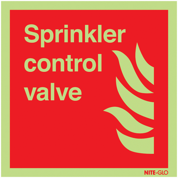 Nite-Glo Photoluminescent Sprinkler Control Valve Sign