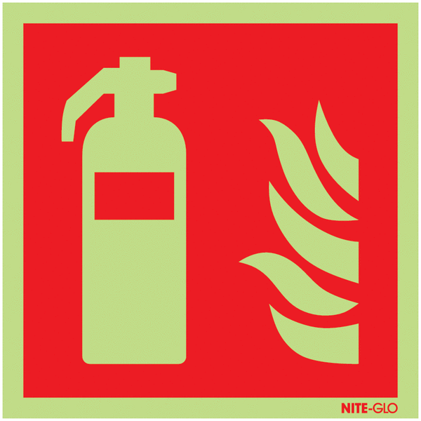 Nite-Glo Fire Extinguisher Symbol Signs