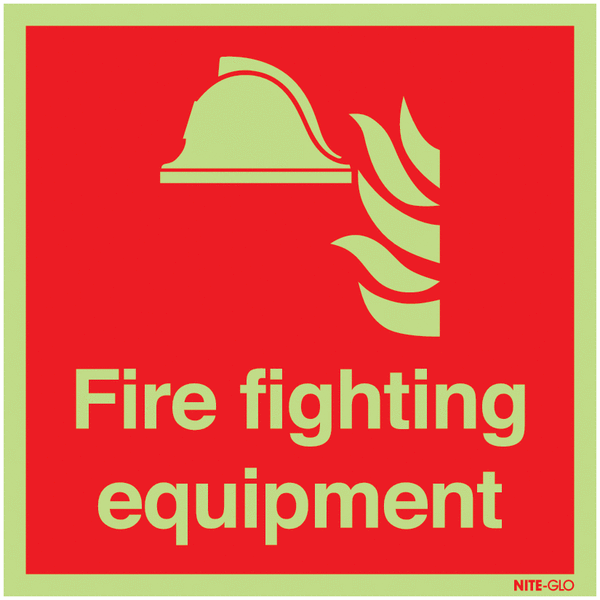 Nite-Glo Photoluminescent Fire Fighting Equipment Signs