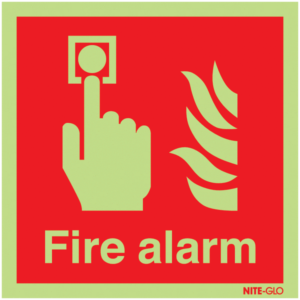 Nite-Glo Photoluminescent Fire Alarm Signs
