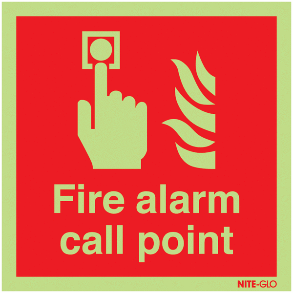 Nite-Glo Photoluminescent Fire Alarm Call Point Signs