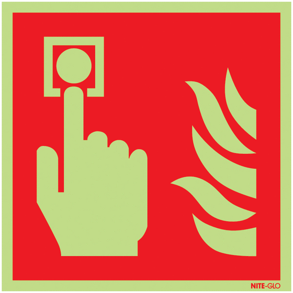 Nite-Glo Photoluminescent Fire Alarm Symbol Signs