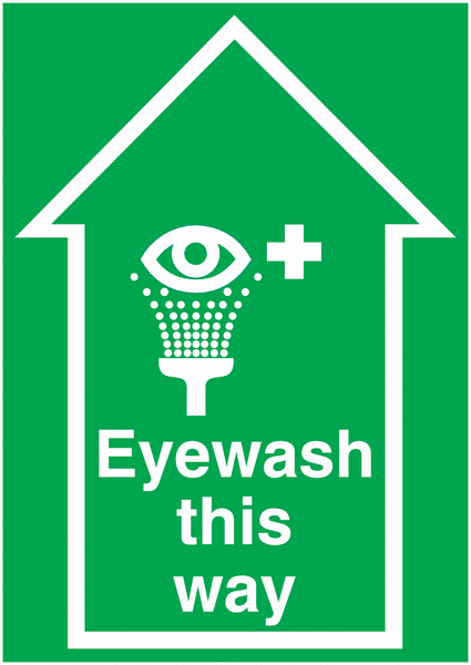 Anti-Slip Floor Signs - Eye Wash This Way