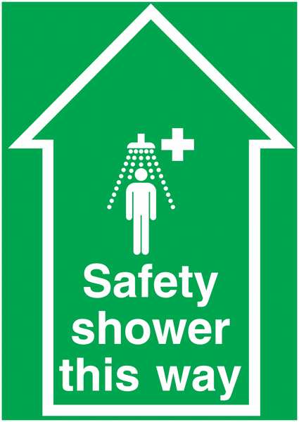 Anti-Slip Floor Signs - Safety Shower This Way