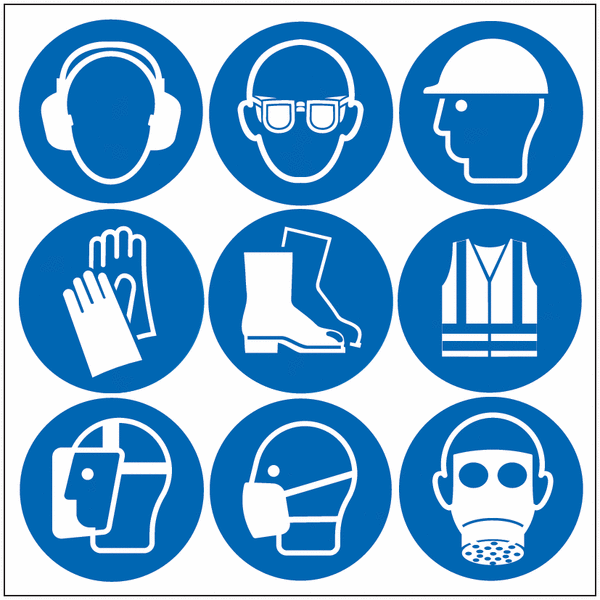 PPE Mandatory Symbol Stickers
