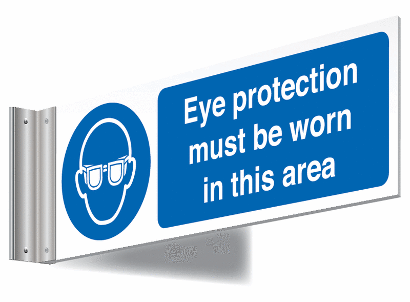 Eye Protection Awareness Projecting Wall Sign