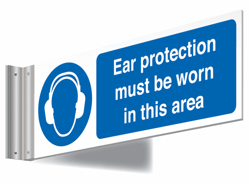 Ear Protection Awareness Projecting Wall Sign
