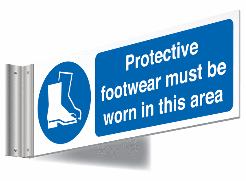 Protective Footwear Awareness Projecting Wall Sign