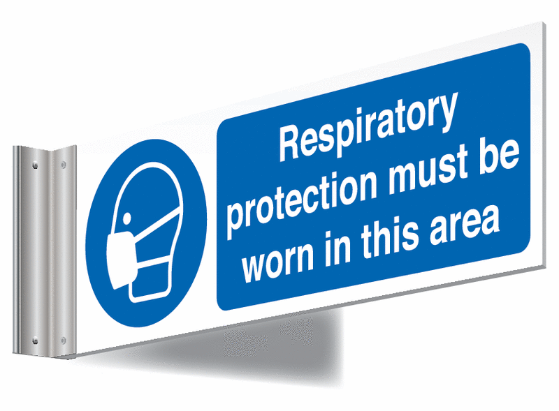 Respiratory Protection Awareness Projecting Wall Sign