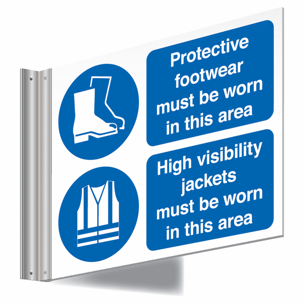 High Vis Jackets/Protective Footwear Projecting Sign