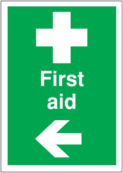 Directional First Aid Signs - First Aid Arrow Left