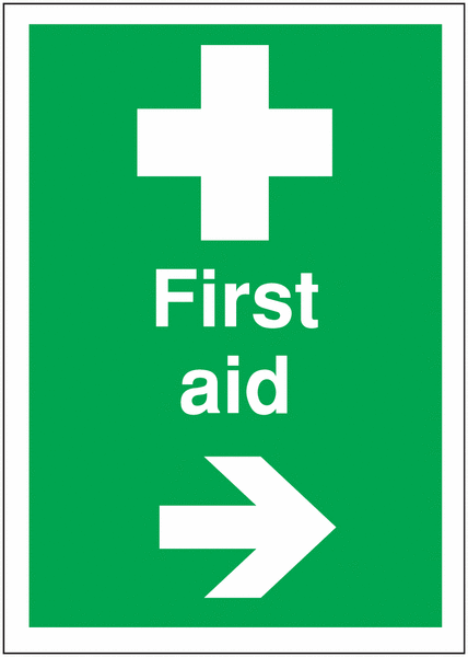 Directional First Aid Signs - First Aid Arrow Right