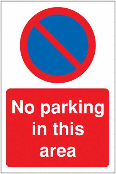 Restricted Access Parking Signs - No Parking In This Area (Symbol)
